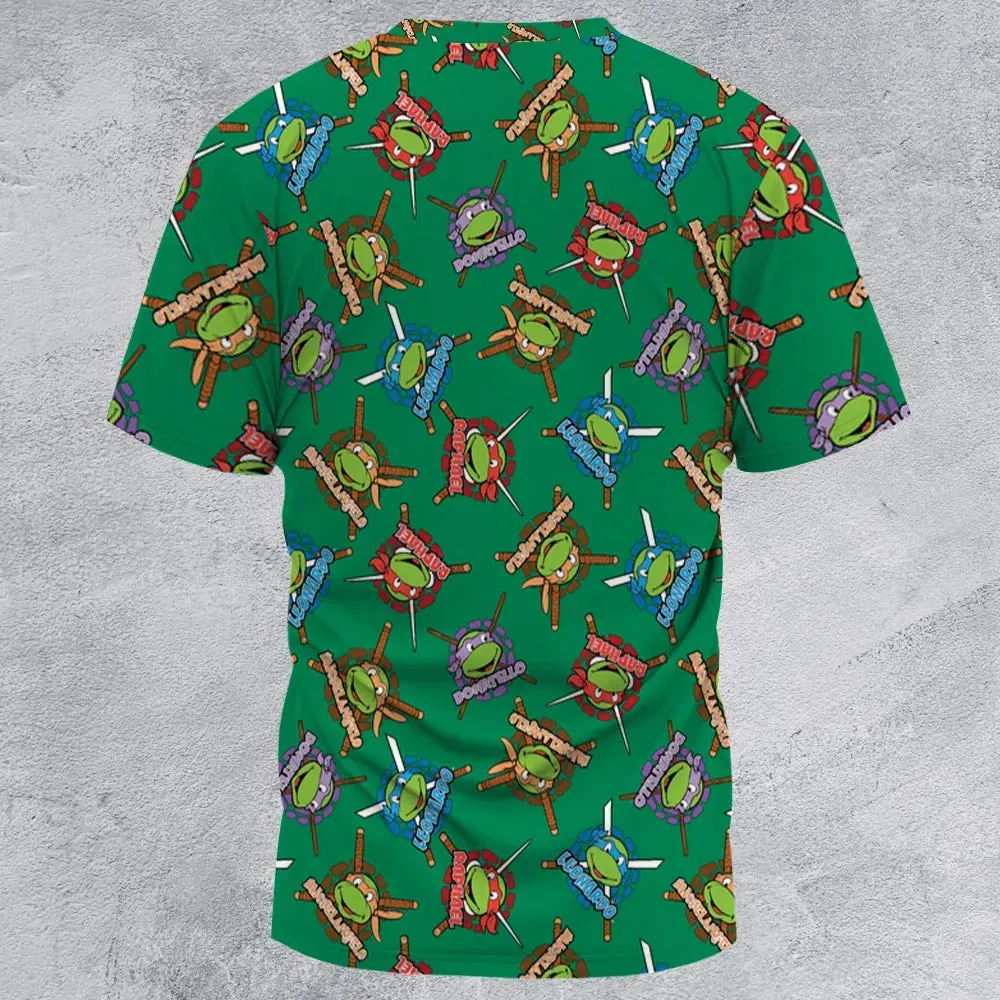 TMNT Characters Pattern All-Over Print Unisex T-Shirt - 3
