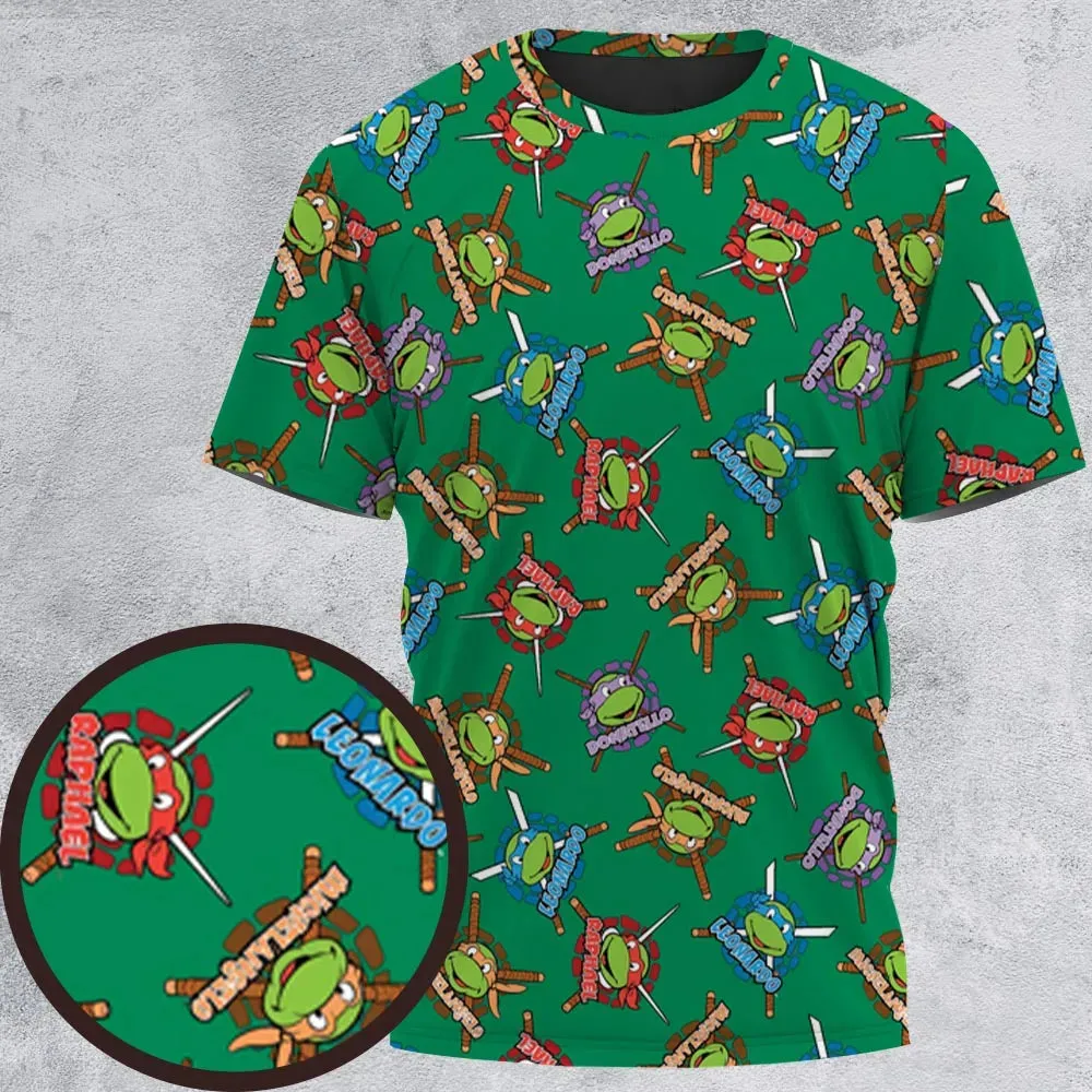 TMNT Characters Pattern All-Over Print Unisex T-Shirt - 2