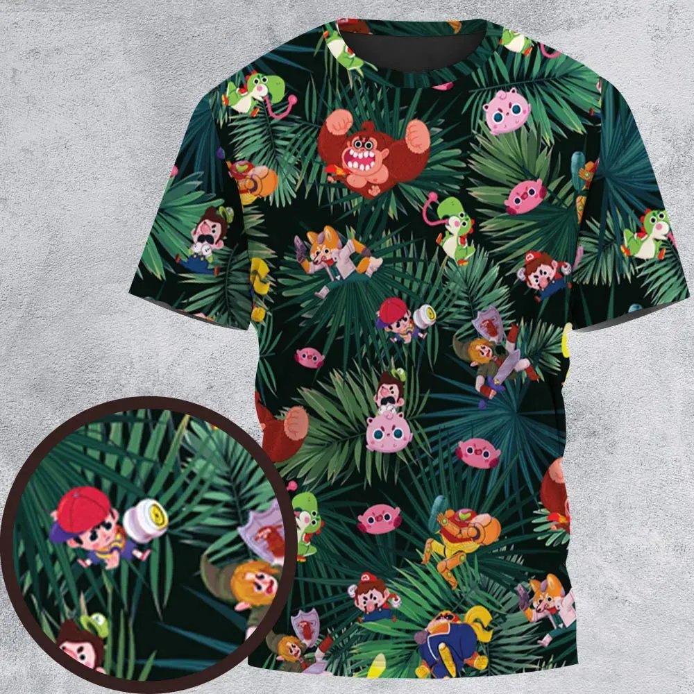 Video Game Characters Pattern All-Over Print Unisex T-Shirt - 2