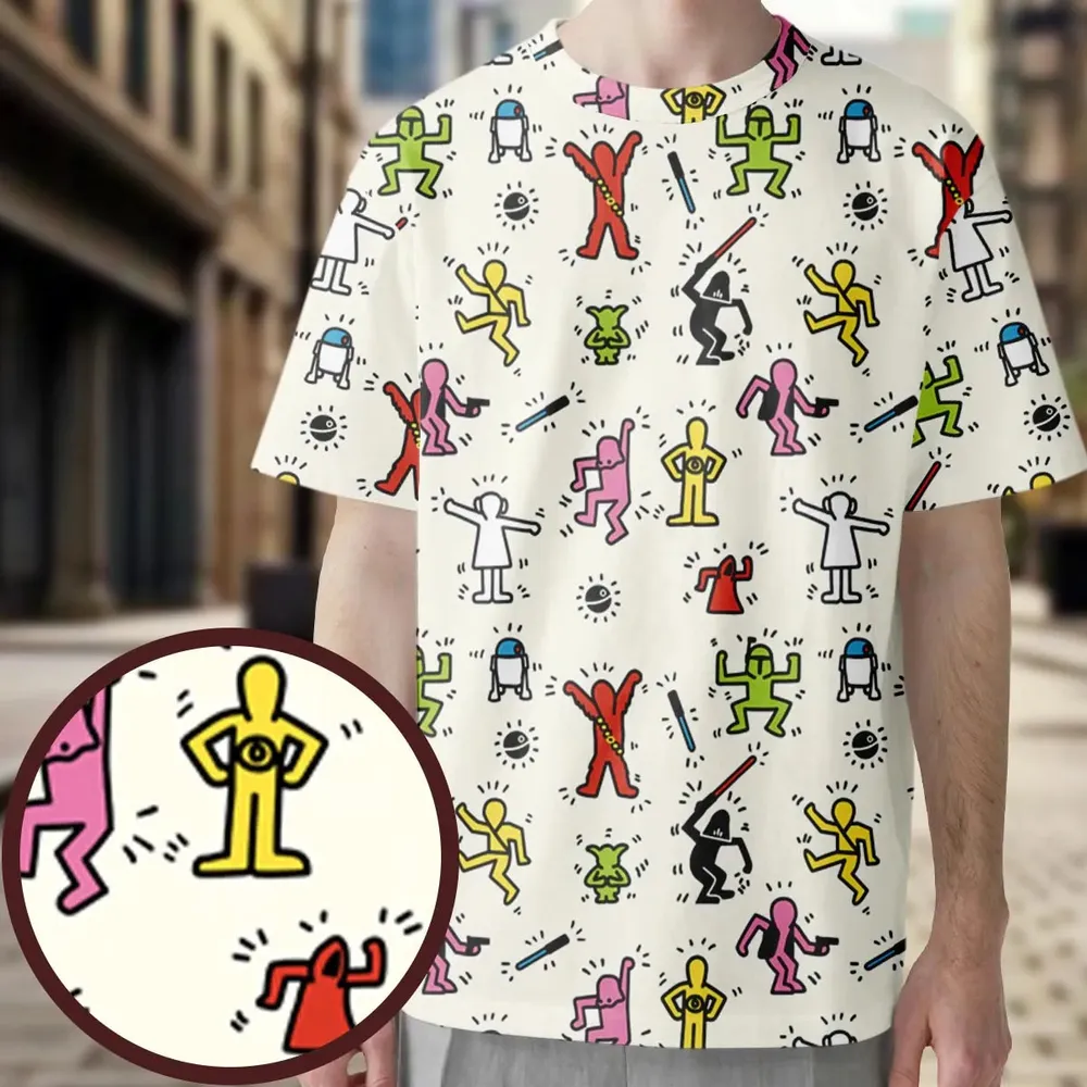 Pop Wars Star Wars Pop Art Pattern All-Over Print Unisex T-Shirt - 3