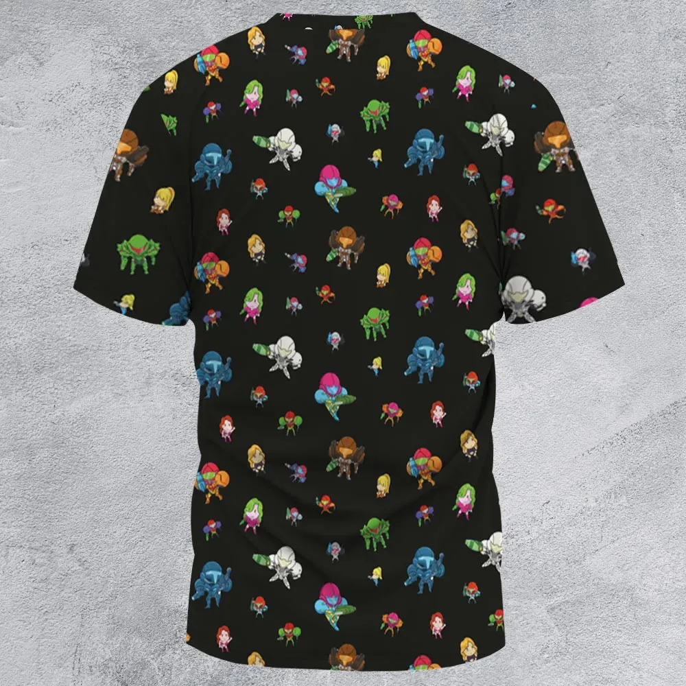 Metroid Pattern All-Over Print Unisex T-Shirt - 3