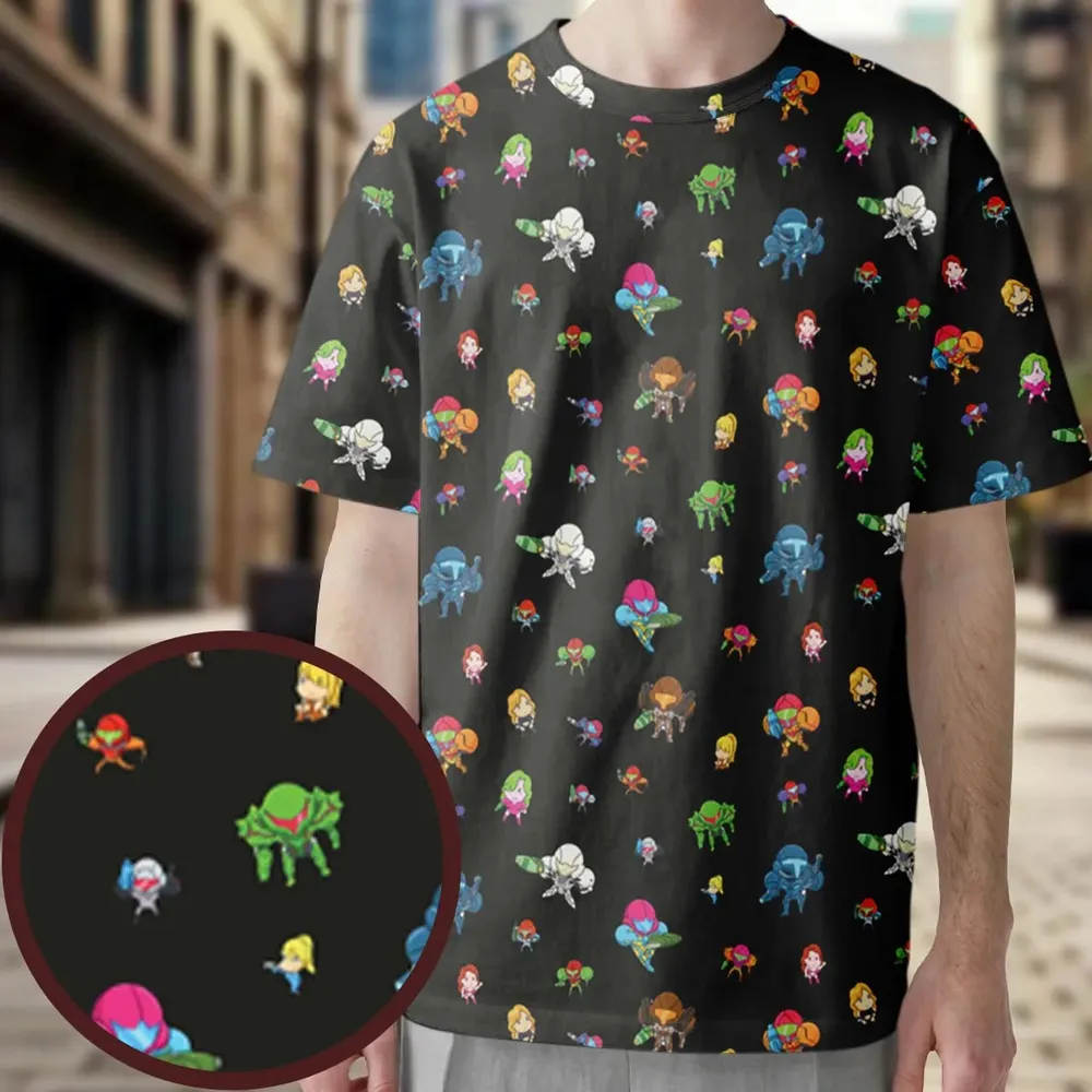 Metroid Pattern All-Over Print Unisex T-Shirt - 4