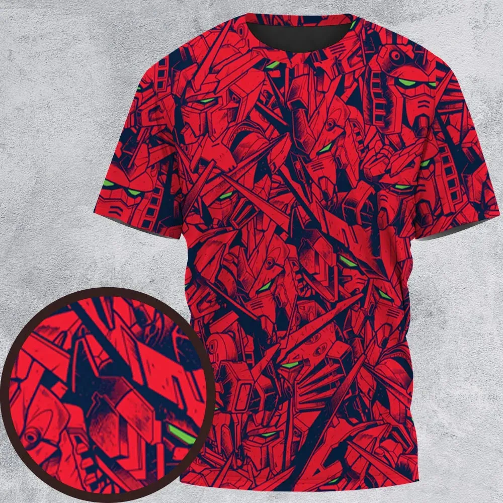 Gundam Camo Magenta Gundam Hawaiian All-Over Print Unisex T-Shirt - 2