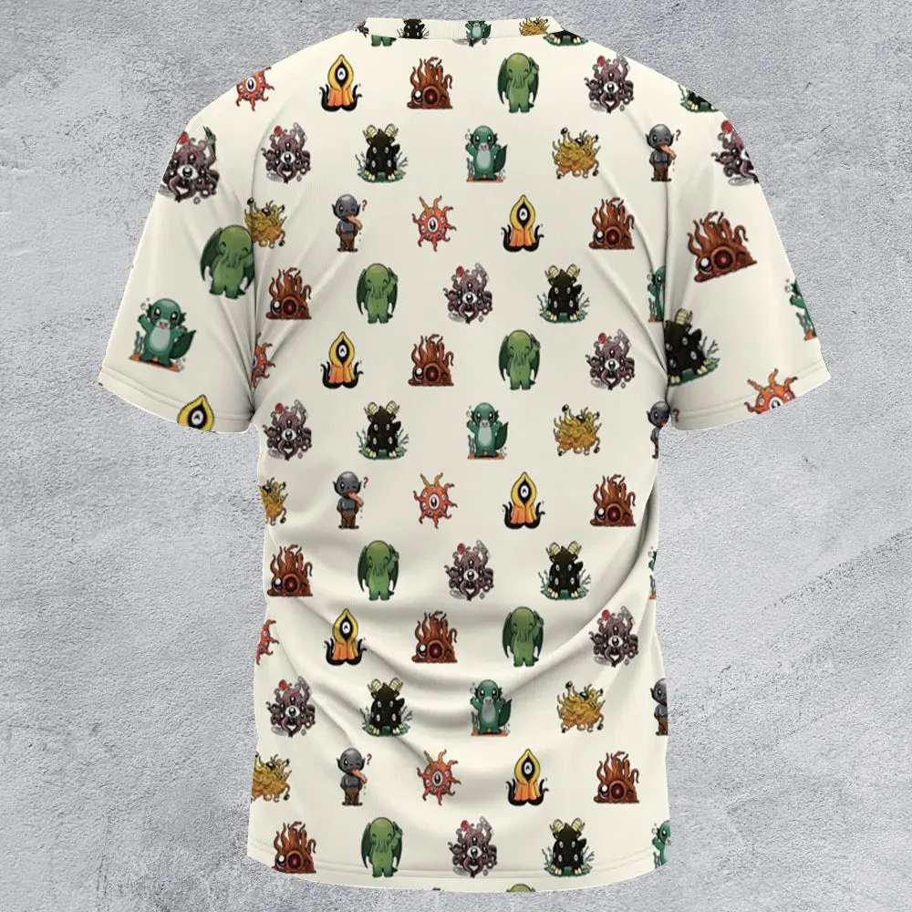 Lovecraft Demons Cute H.P. Lovecraft Monsters Pattern All-Over Print Unisex T-Shirt - 2