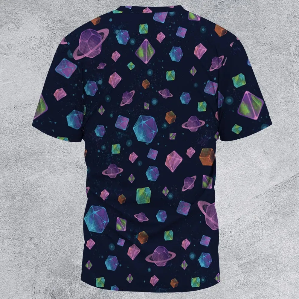 Galaxy Of Dices DnD Pattern All-Over Print Unisex T-Shirt - 3