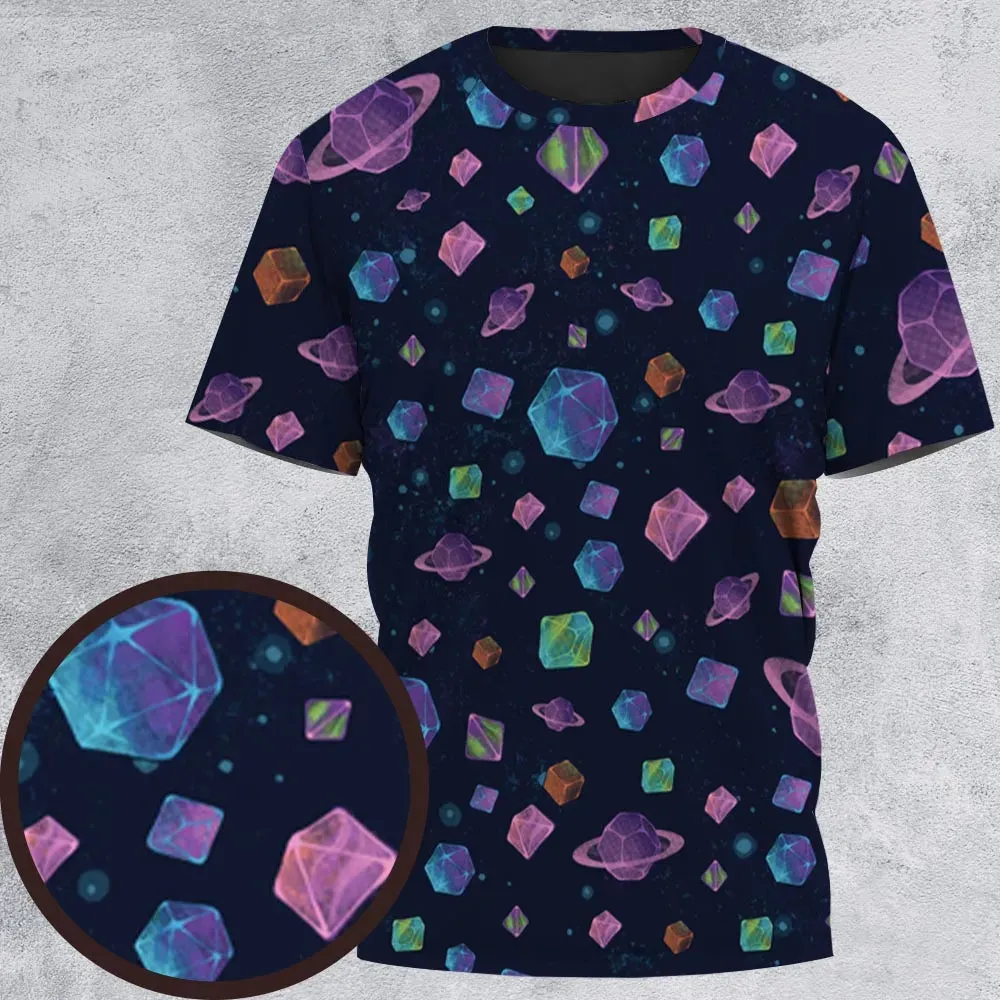 Galaxy Of Dices DnD Pattern All-Over Print Unisex T-Shirt - 2
