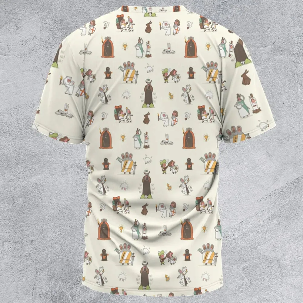 The Holy Grail Pattern Monty Python Button Down All-Over Print Unisex T-Shirt - 3