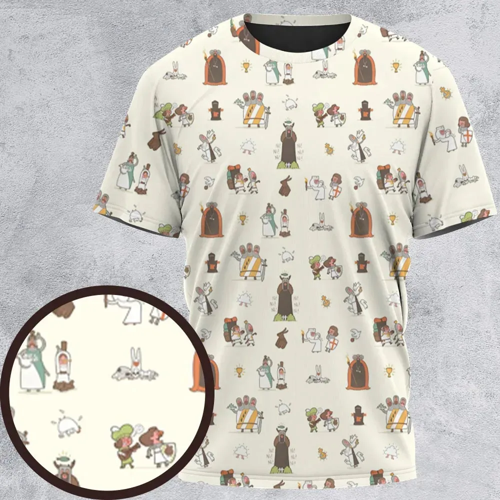 The Holy Grail Pattern Monty Python Button Down All-Over Print Unisex T-Shirt - 2