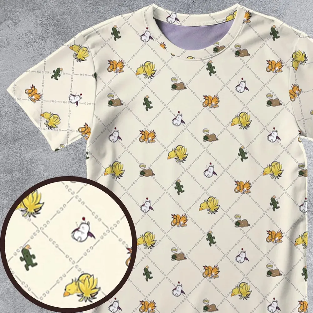 Final Fantasy Sleeping Creatures Pattern All-Over Print Unisex T-Shirt - 4