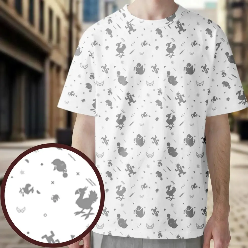 Final Fantasy Creatures Pattern All-Over Print Unisex T-Shirt - 4