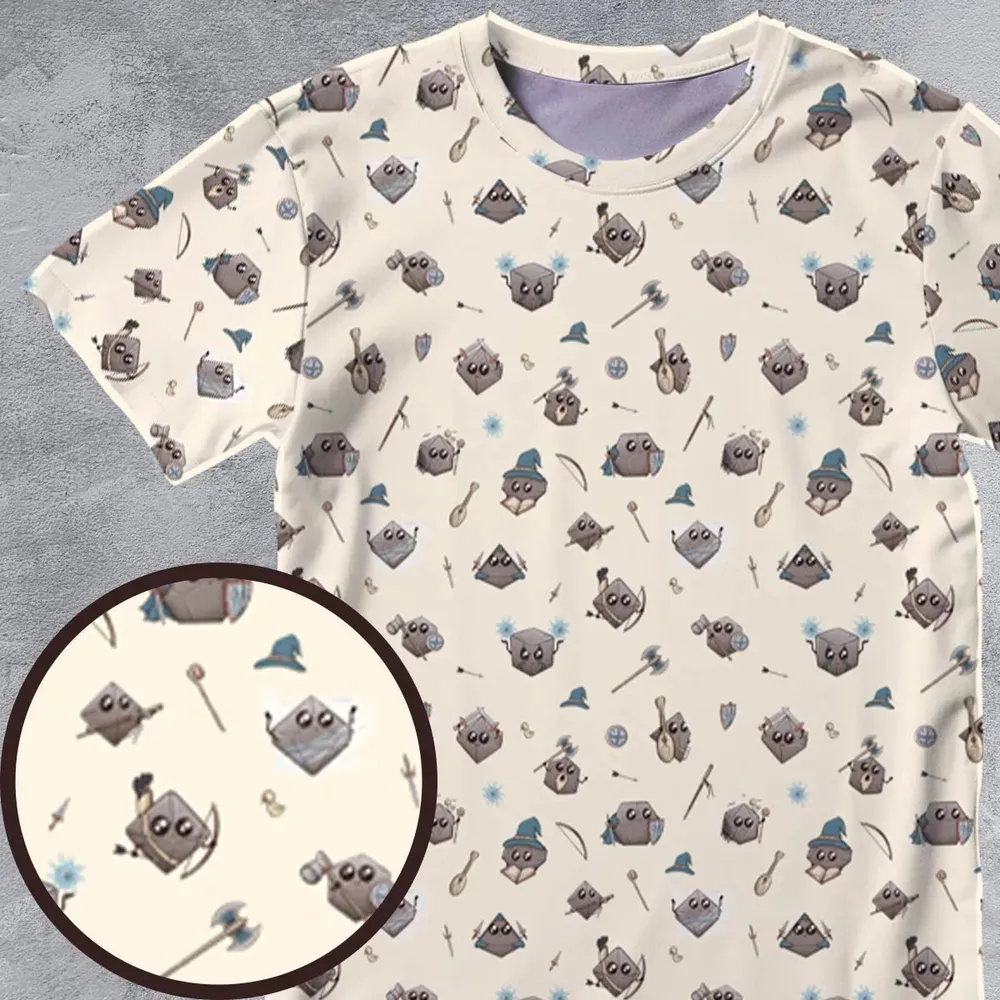 Kawaii Dices DnD Pattern All-Over Print Unisex T-Shirt - 4