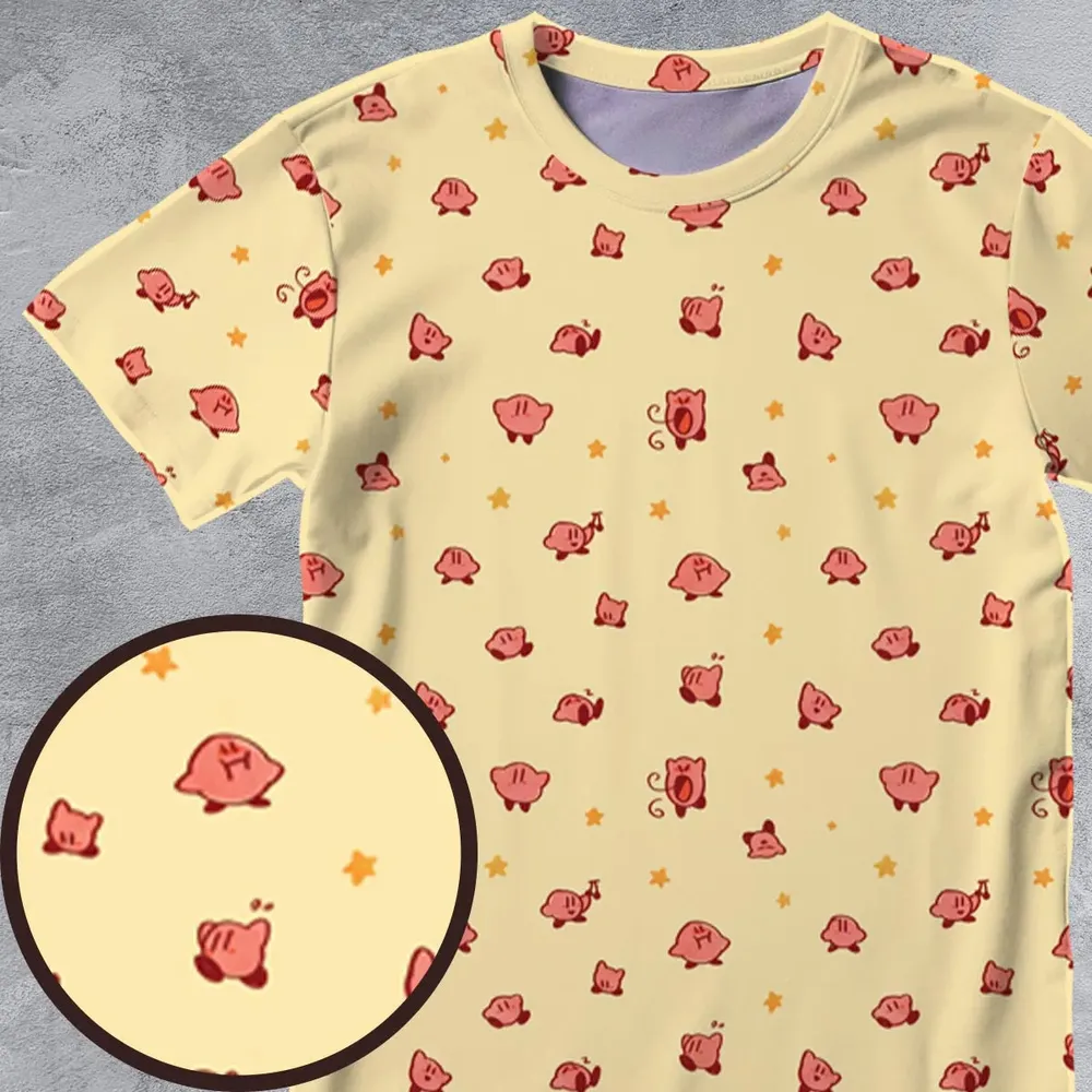Nintendo Kirby Pattern All-Over Print Unisex T-Shirt - 4