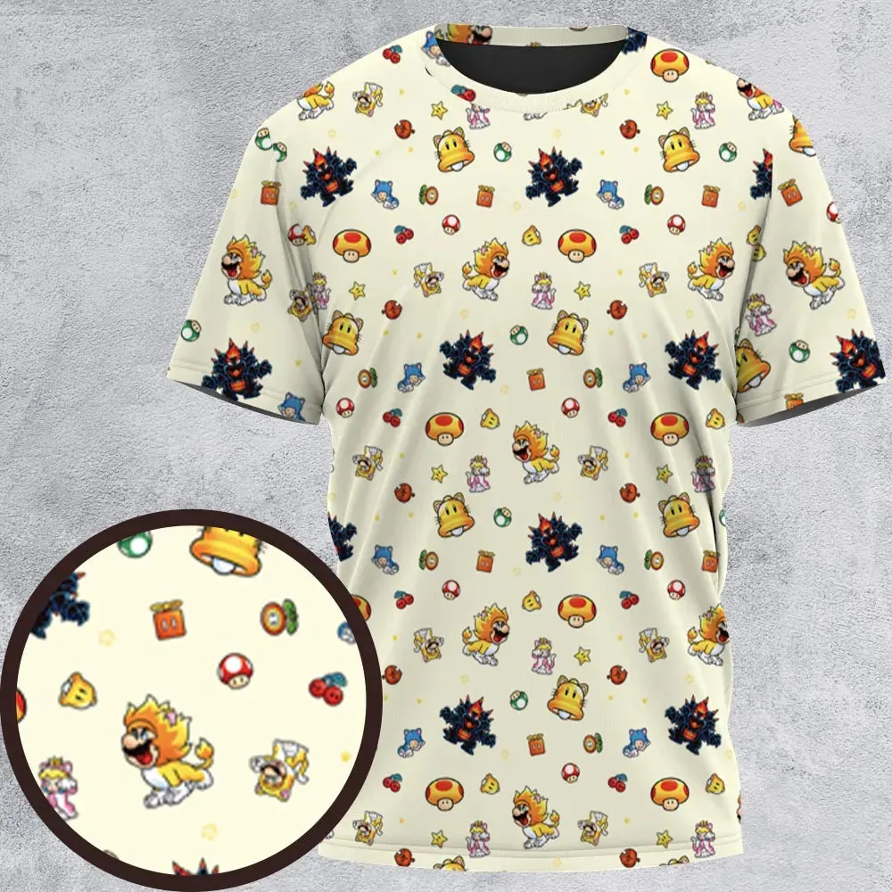 Super Mario Characters Pattern All-Over Print Unisex T-Shirt - 2