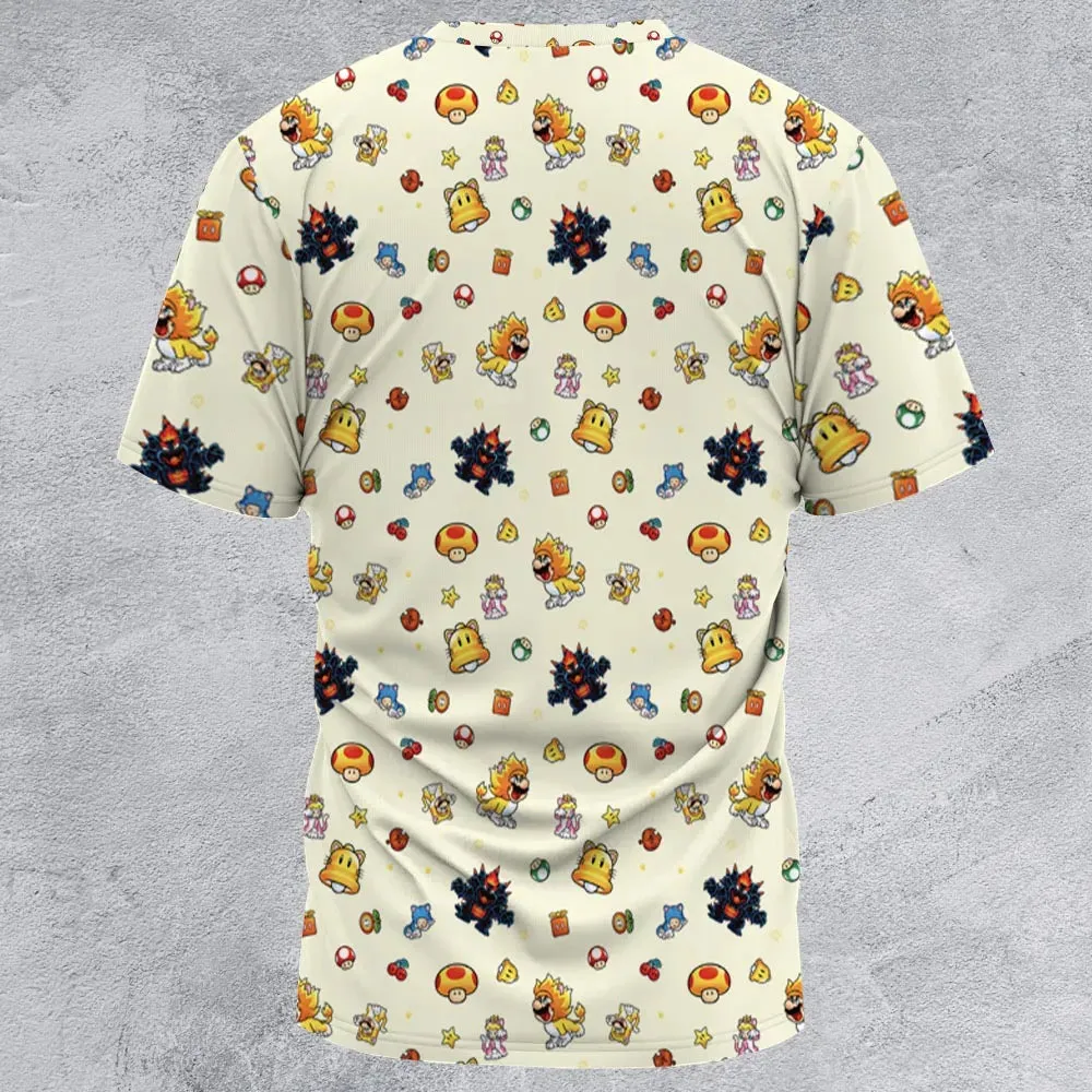 Super Mario Characters Pattern All-Over Print Unisex T-Shirt - 3
