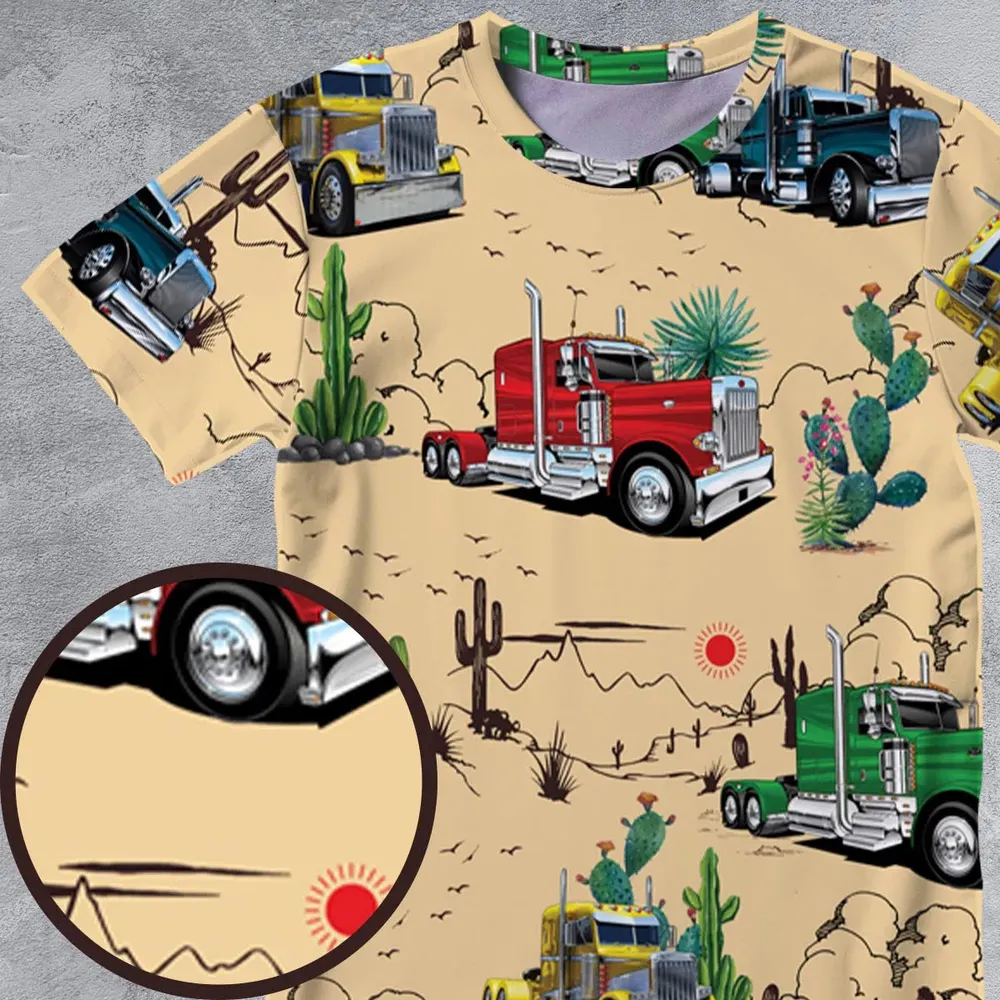 Peterbilt Semi Truck Pattern All-Over Print Unisex T-Shirt - 4