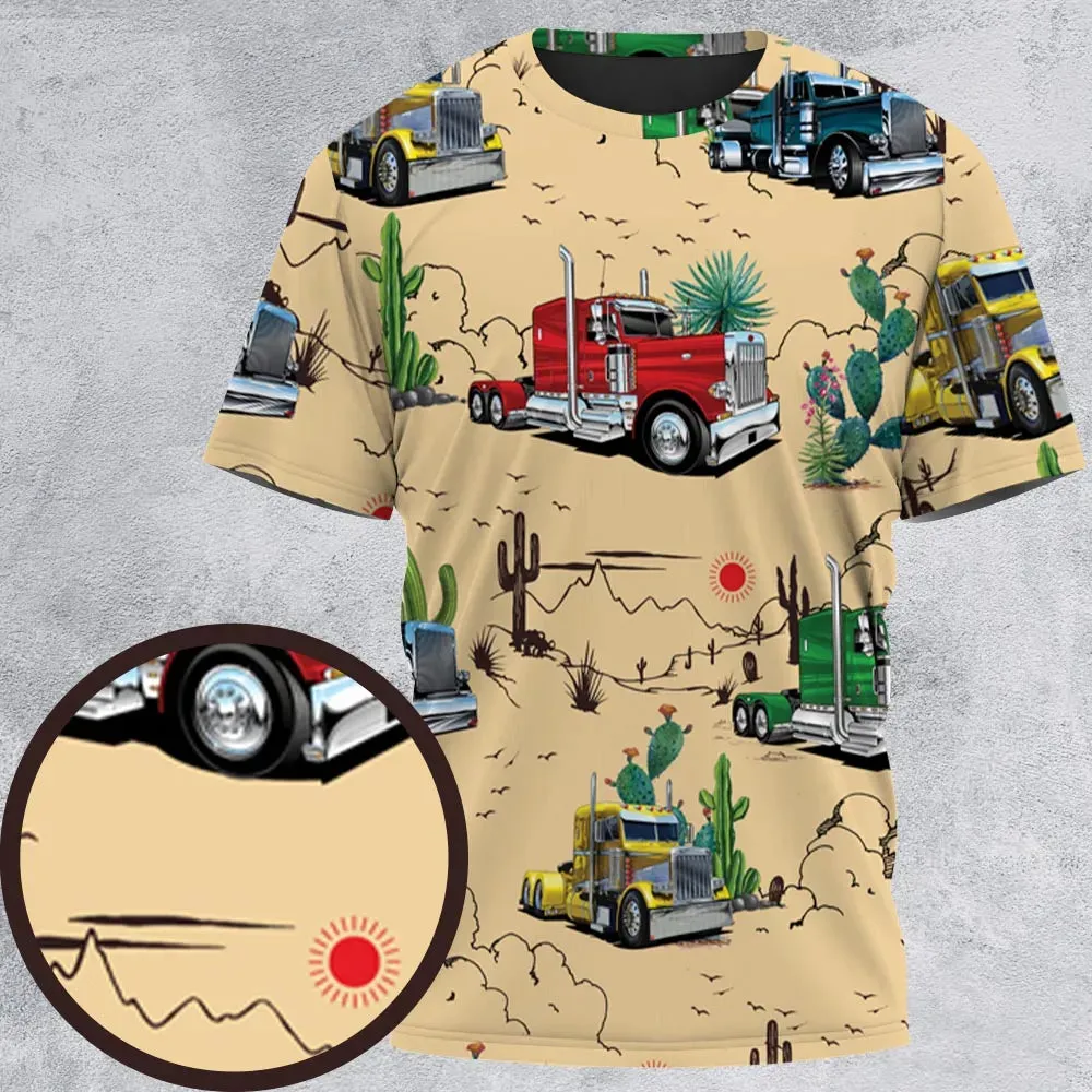 Peterbilt Semi Truck Pattern All-Over Print Unisex T-Shirt - 2