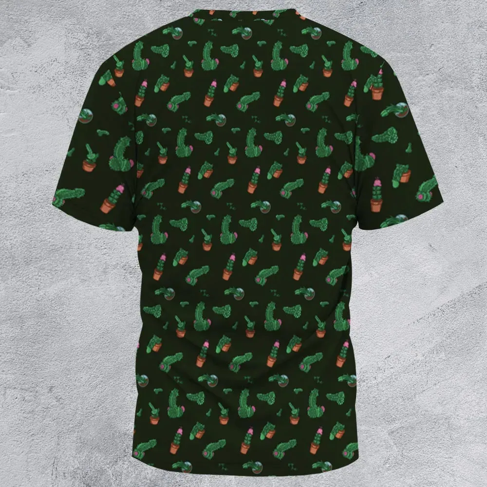Funny Plants Pattern All-Over Print Unisex T-Shirt - 3