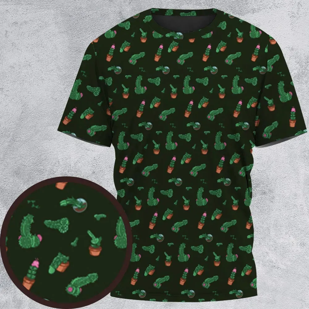Funny Plants Pattern All-Over Print Unisex T-Shirt - 2