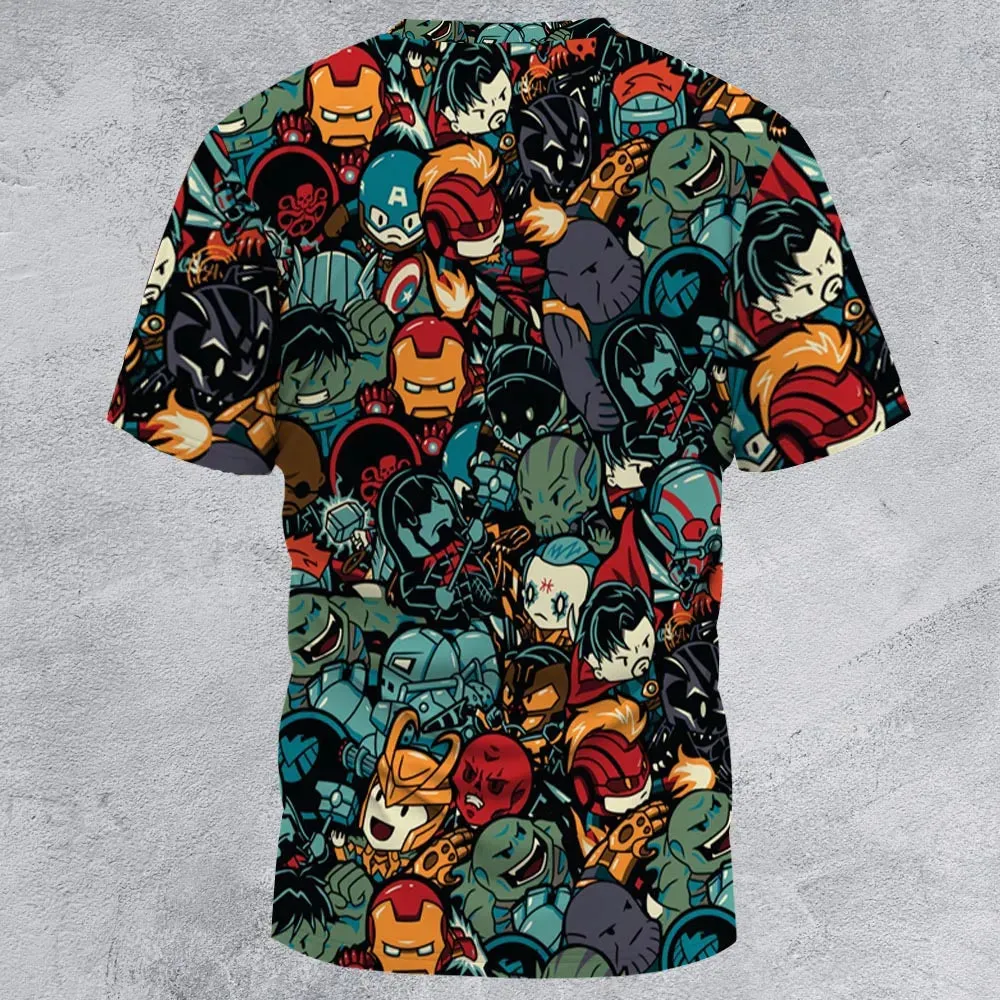 Marvelous Chibi Characters Pattern All-Over Print Unisex T-Shirt - 2