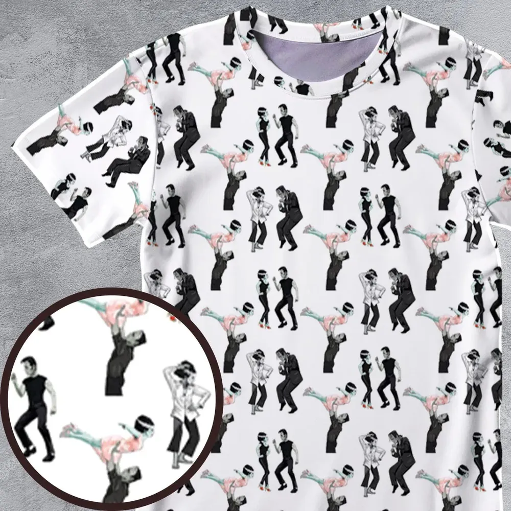 Frankenstein And Bride Dance Movies Dance Scene Mashup All-Over Print Unisex T-Shirt - 4