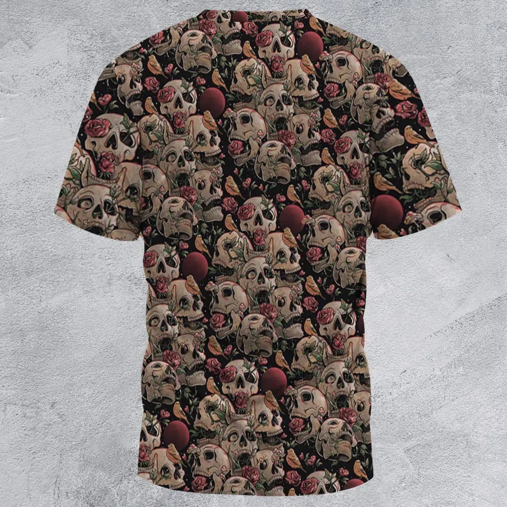 Life Grows Through Death Skull All-Over Print Unisex T-Shirt - 2