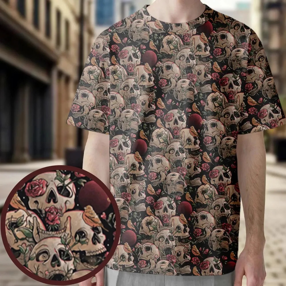 Life Grows Through Death Skull All-Over Print Unisex T-Shirt - 3