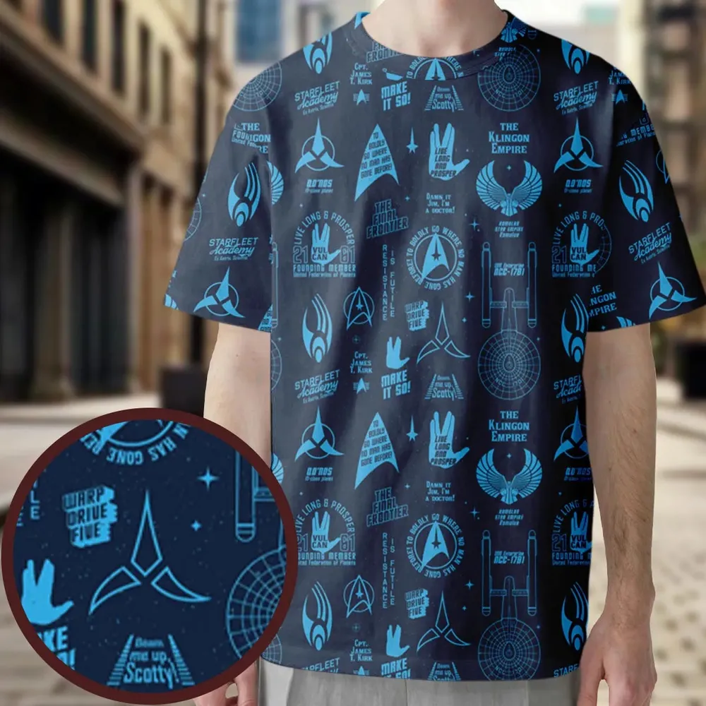 Trekkie Star Trek Pattern All-Over Print Unisex T-Shirt - 4