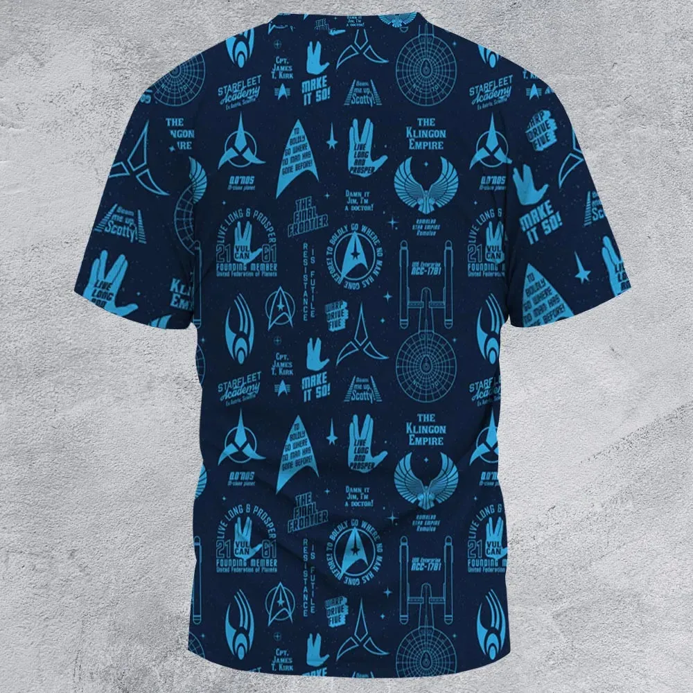 Trekkie Star Trek Pattern All-Over Print Unisex T-Shirt - 3