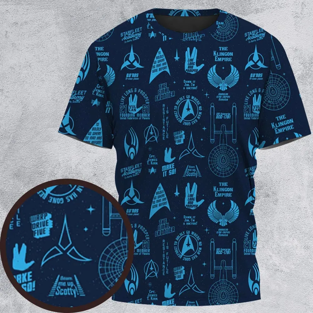 Trekkie Star Trek Pattern All-Over Print Unisex T-Shirt - 2