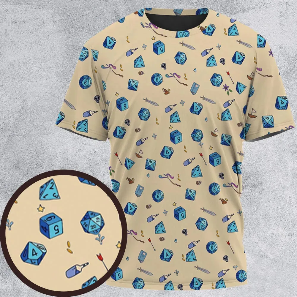 RPG DND Dices Pattern All-Over Print Unisex T-Shirt - 2