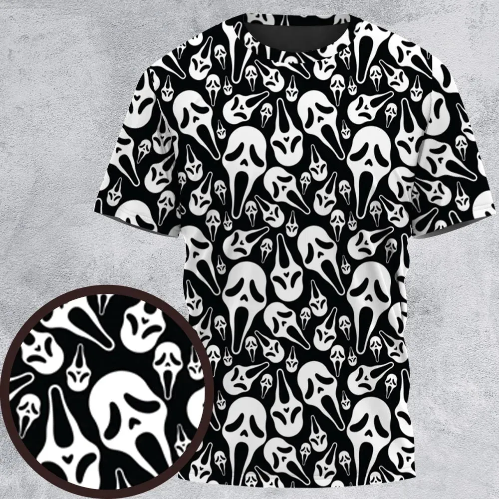 Ghostface Horror Movie Pattern Halloween All-Over Print Unisex T-Shirt - 2