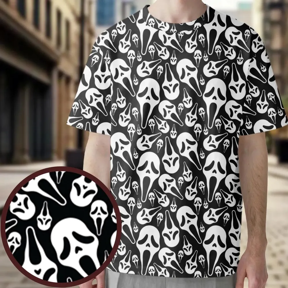 Ghostface Horror Movie Pattern Halloween All-Over Print Unisex T-Shirt - 4