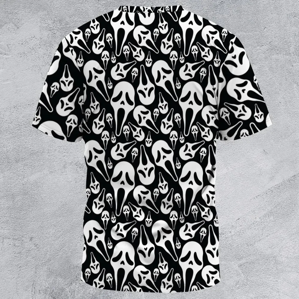 Ghostface Horror Movie Pattern Halloween All-Over Print Unisex T-Shirt - 3