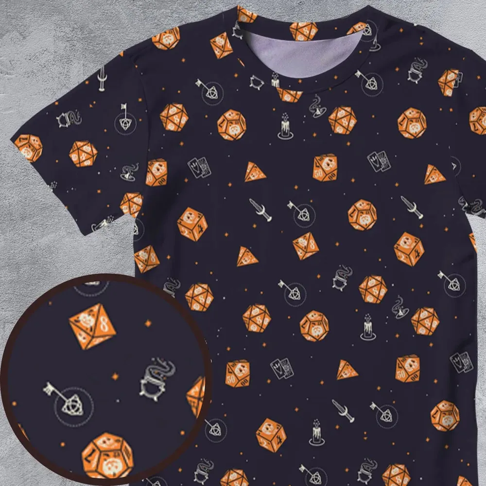 Halloween Dices Pattern All-Over Print Unisex T-Shirt - 4
