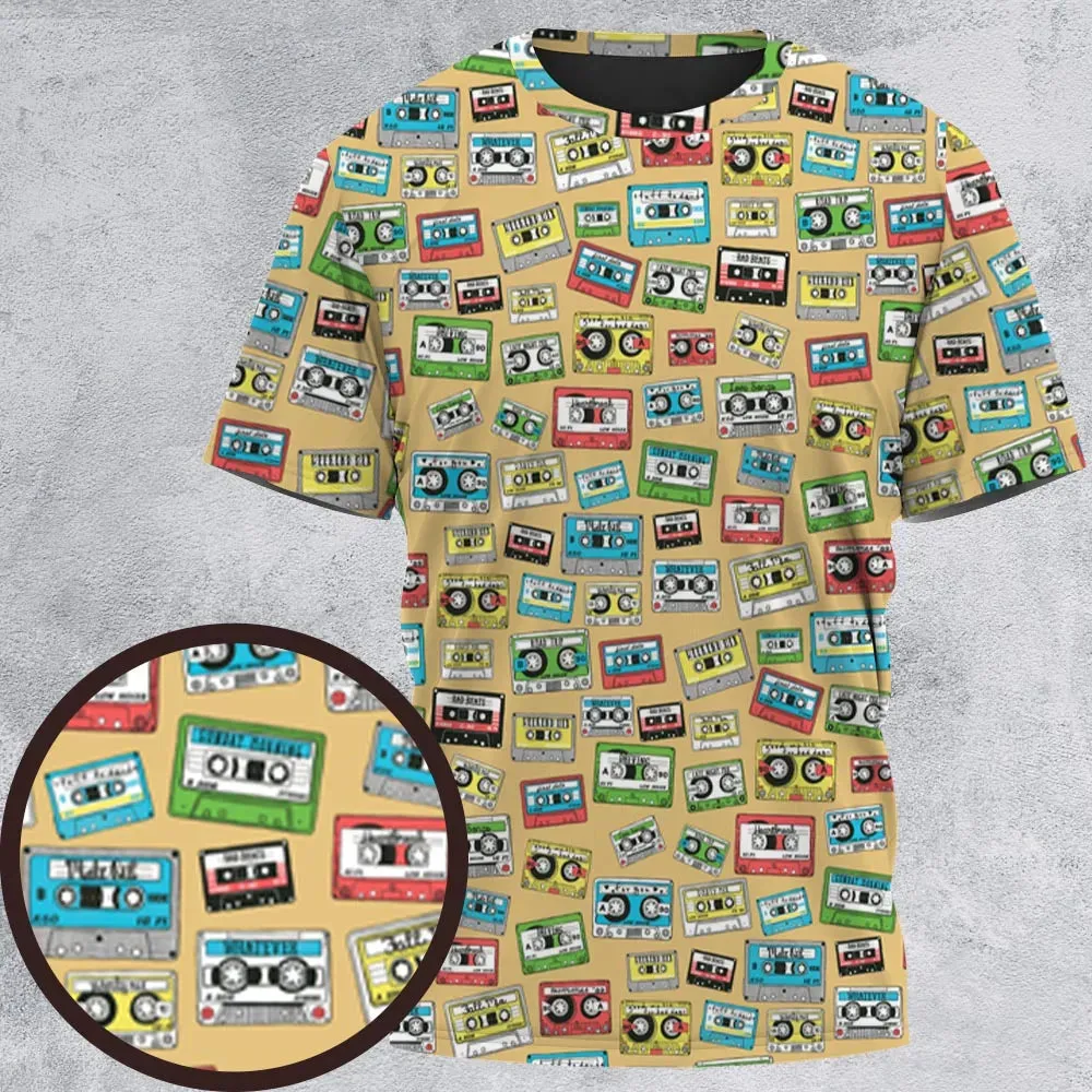 80s Playlist Pattern All-Over Print Unisex T-Shirt - 2