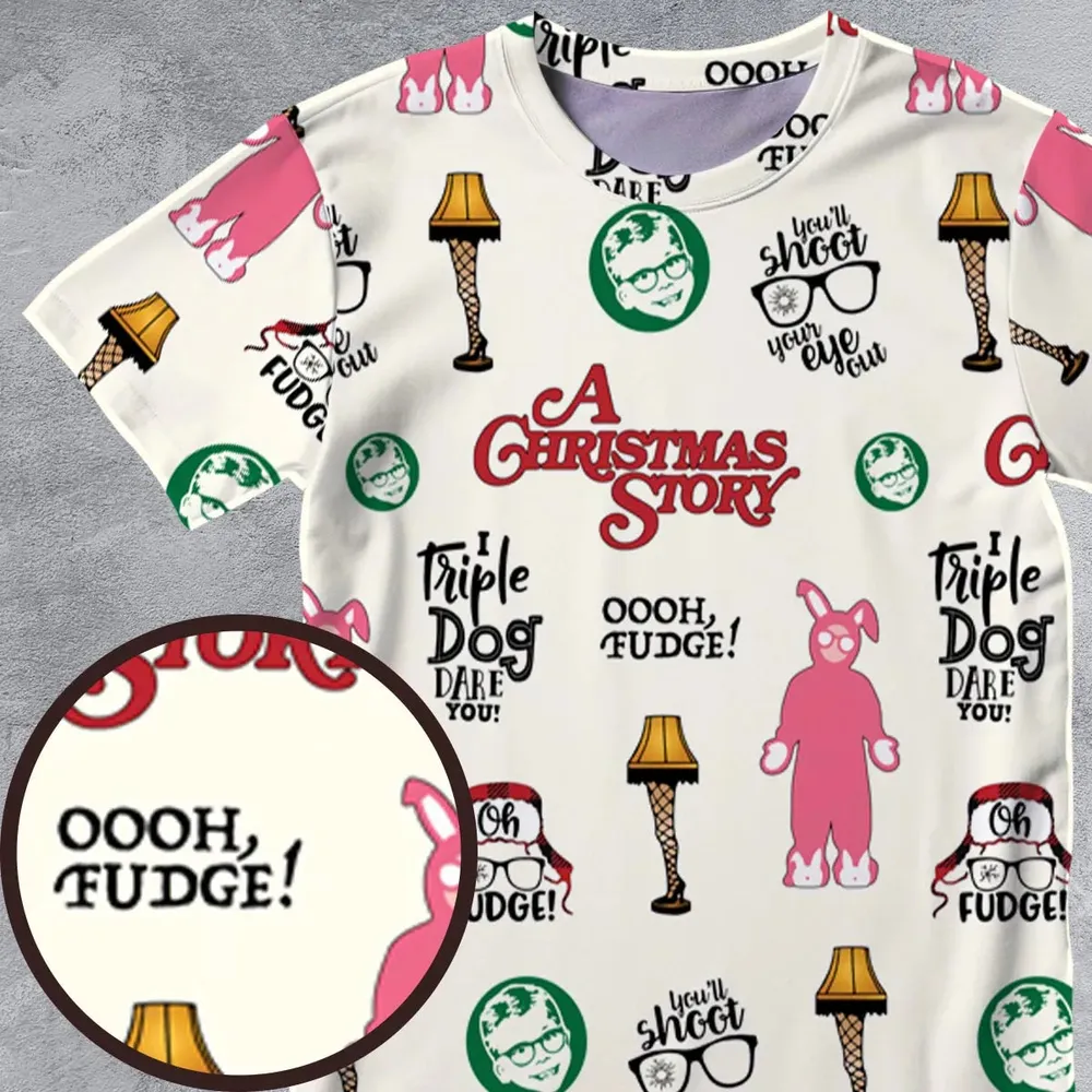 A Christmas Story Pattern All-Over Print Unisex T-Shirt - 4