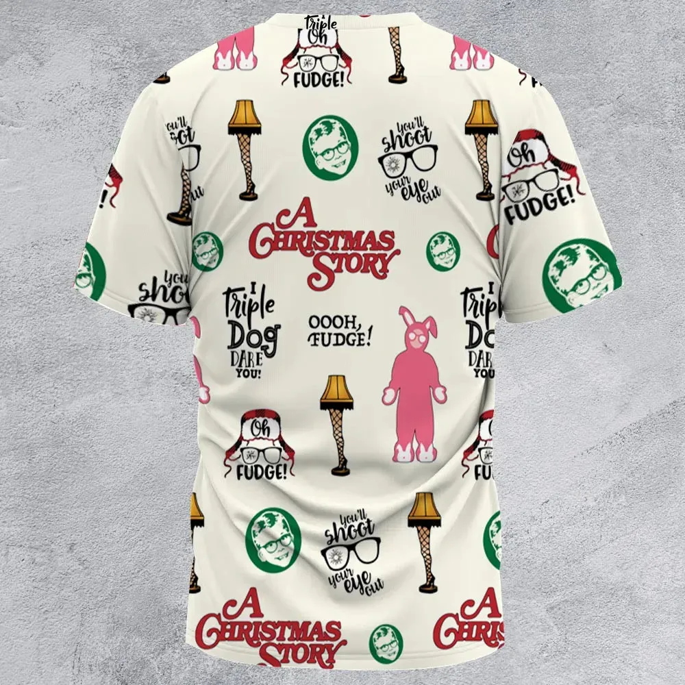 A Christmas Story Pattern All-Over Print Unisex T-Shirt - 3