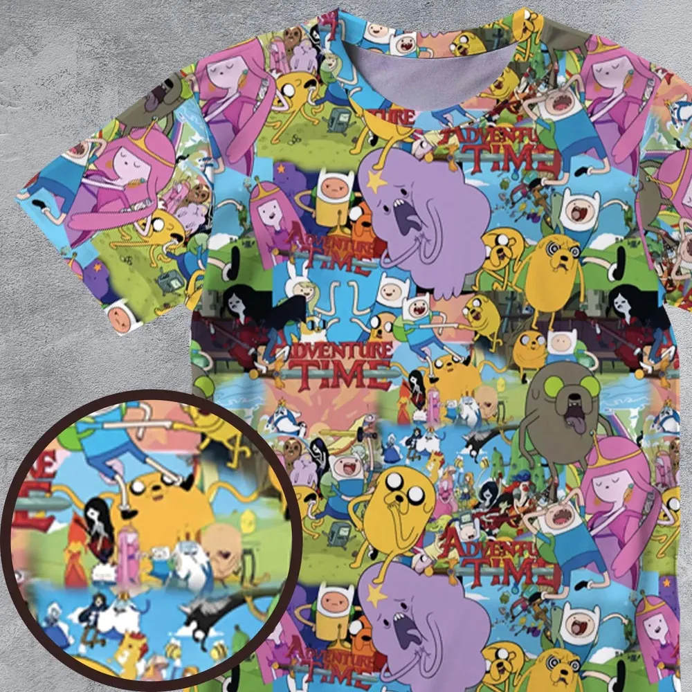 Adventure Time Characters Pattern All-Over Print Unisex T-Shirt - 4
