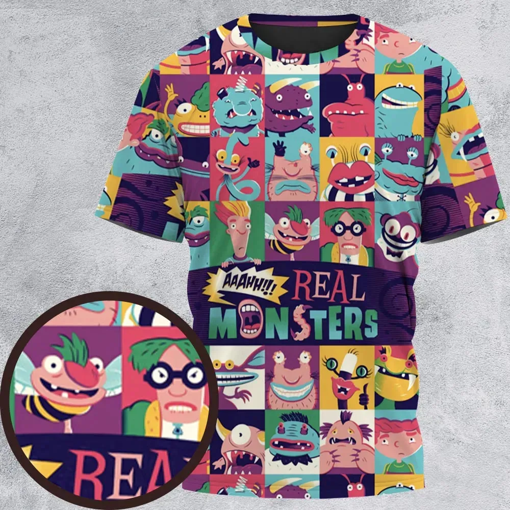 Aaahh!!! Real Monsters Characters Pattern All-Over Print Unisex T-Shirt - 2