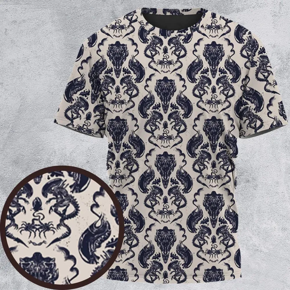 Alien Xenomorph Pattern All-Over Print Unisex T-Shirt - 2