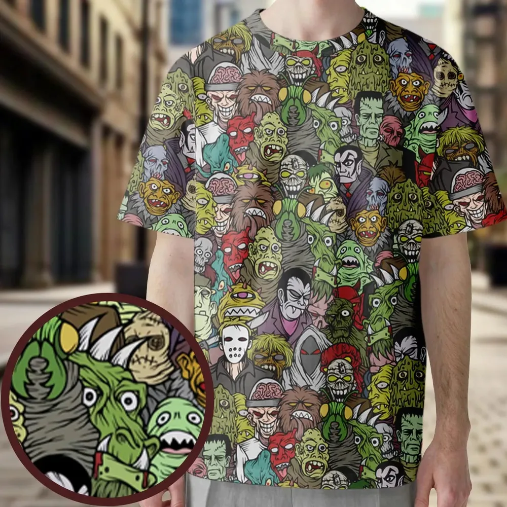 All The Monsters Are Here All-Over Print Unisex T-Shirt - 3