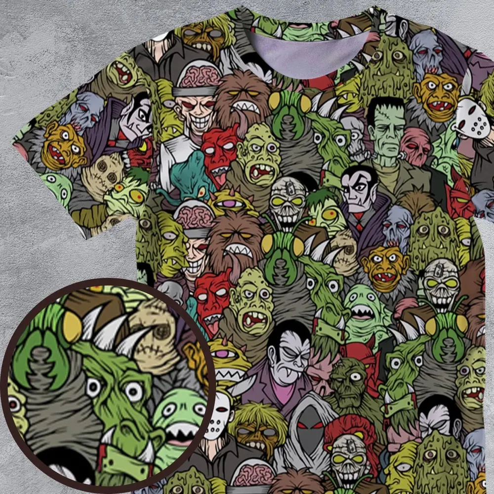All The Monsters Are Here All-Over Print Unisex T-Shirt - 4