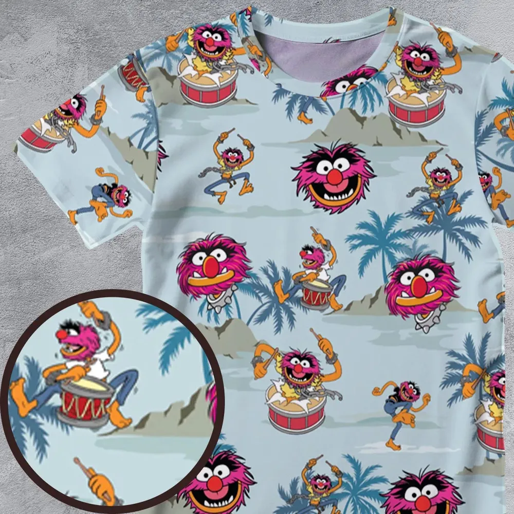 Animal The Muppet Show Drum Tropical All-Over Print Unisex T-Shirt - 4