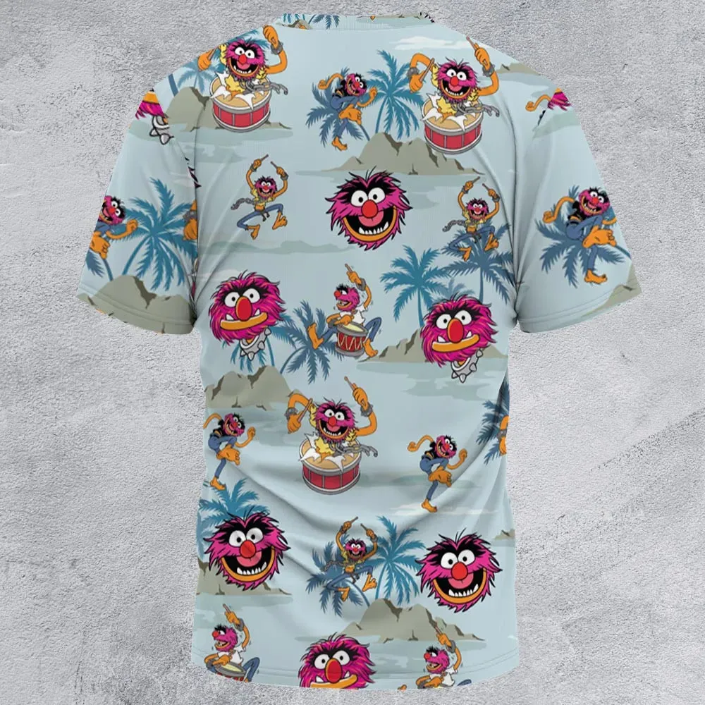 Animal The Muppet Show Drum Tropical All-Over Print Unisex T-Shirt - 3
