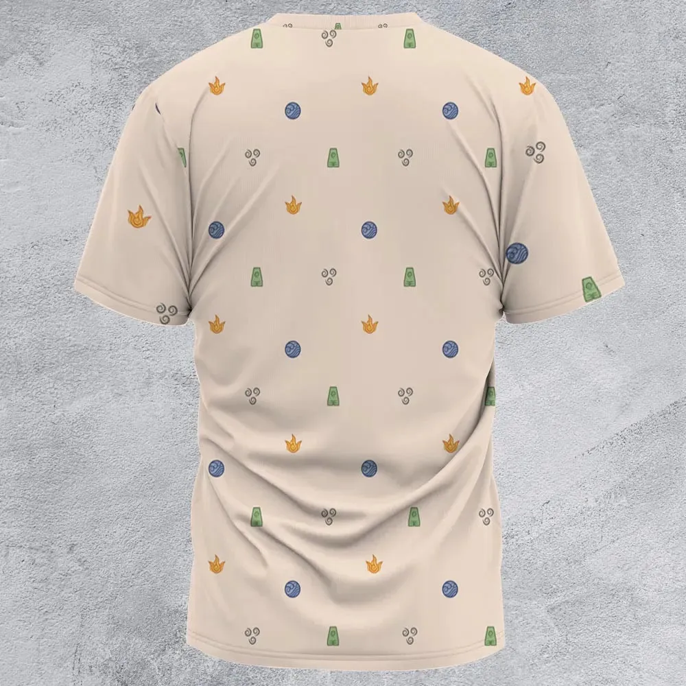 Avatar The Last Airbender Four Elements Pattern All-Over Print Unisex T-Shirt - 2