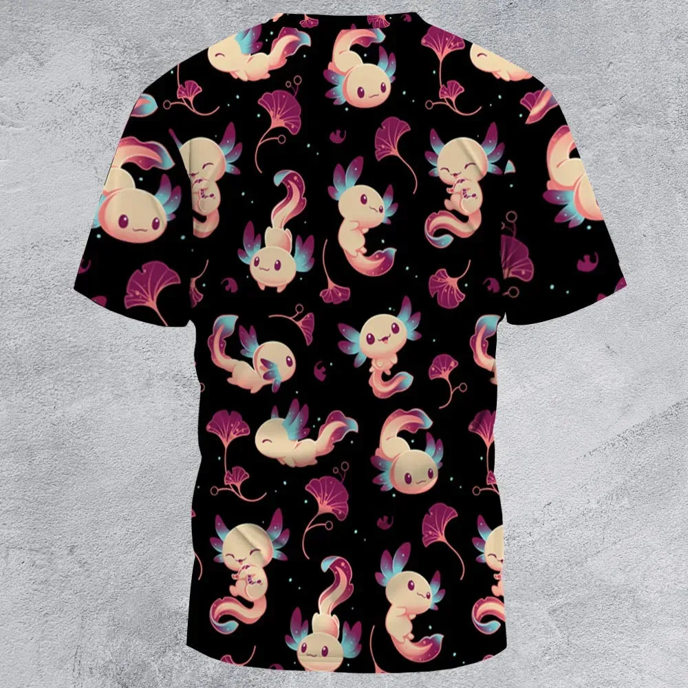 Axolotl Wonders Cute Salamanders Pattern All-Over Print Unisex T-Shirt - 3