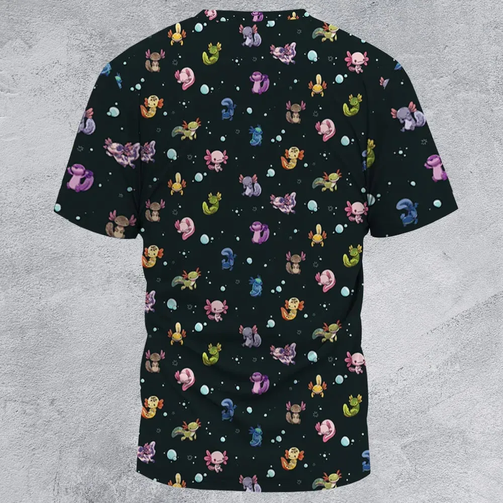 Axolotls Of The World Pattern All-Over Print Unisex T-Shirt - 2