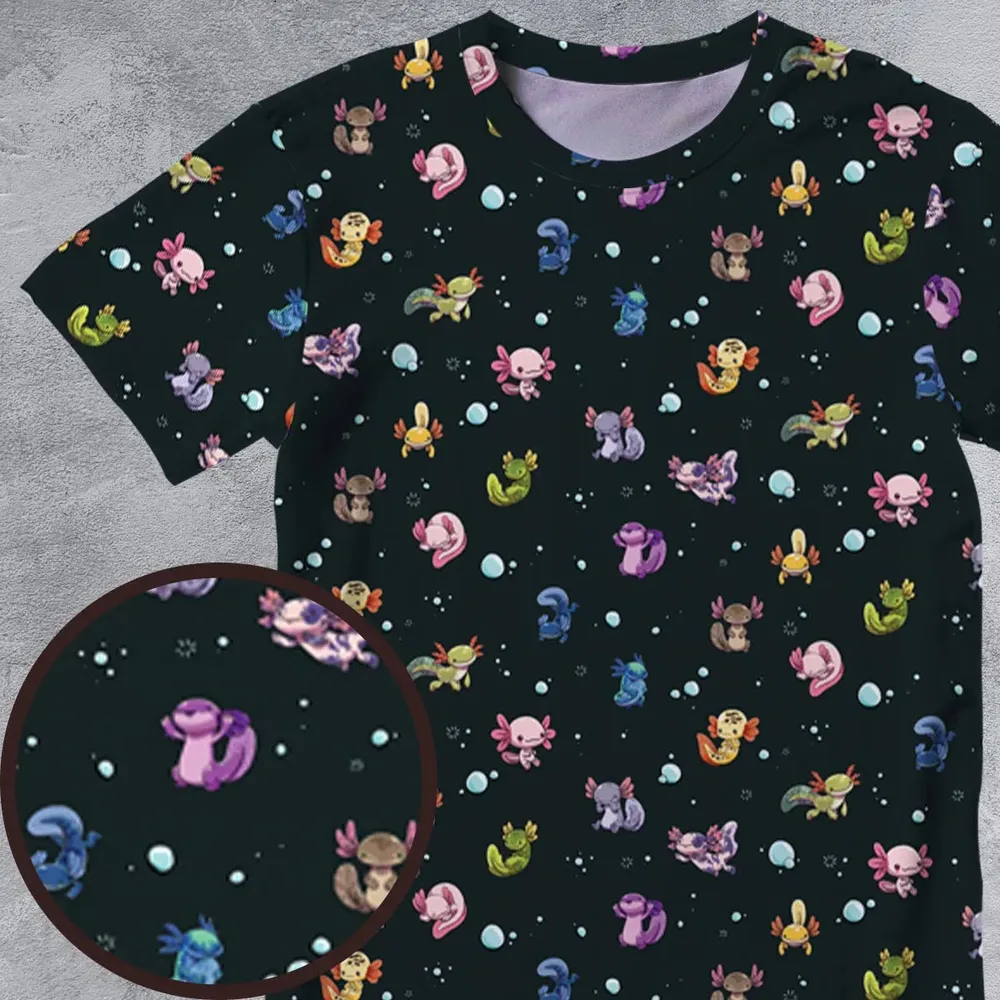 Axolotls Of The World Pattern All-Over Print Unisex T-Shirt - 4