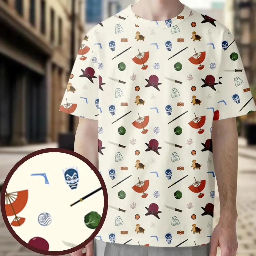 Avatar The Last Airbender Medley Pattern All-Over Print Unisex T-Shirt - 4