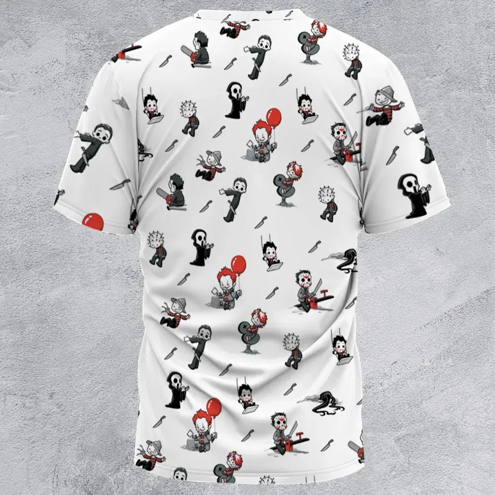 Baby Horror Characters Pattern All-Over Print Unisex T-Shirt - 2